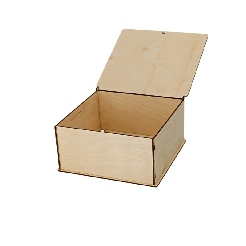 Medinė dėžė plonu dangčiu