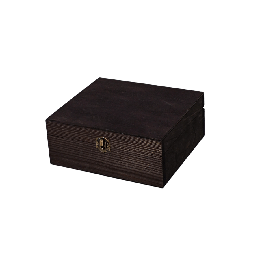 Standartinės medinės dėžės 14 juoda medinė dėžė su užraktu