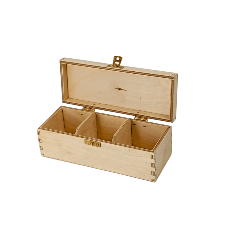 Maža medinė dėžė arbatai