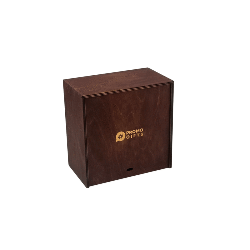 Medinė dėžė su slankiojančiu dangčiu – 20×20×10 cm