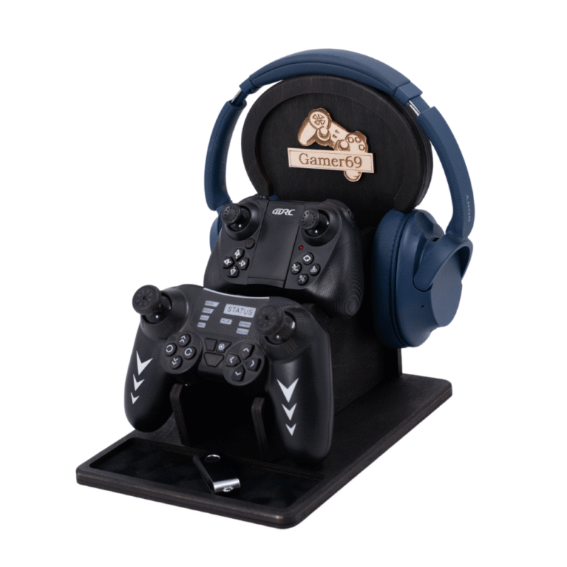 Medinis geimerio stovas su vieta ausinėms, dviems pulteliams ir personalizavimu