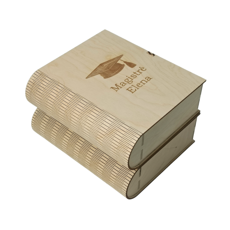 Medinė dėžutė knygos formos 18×20×6,5 cm