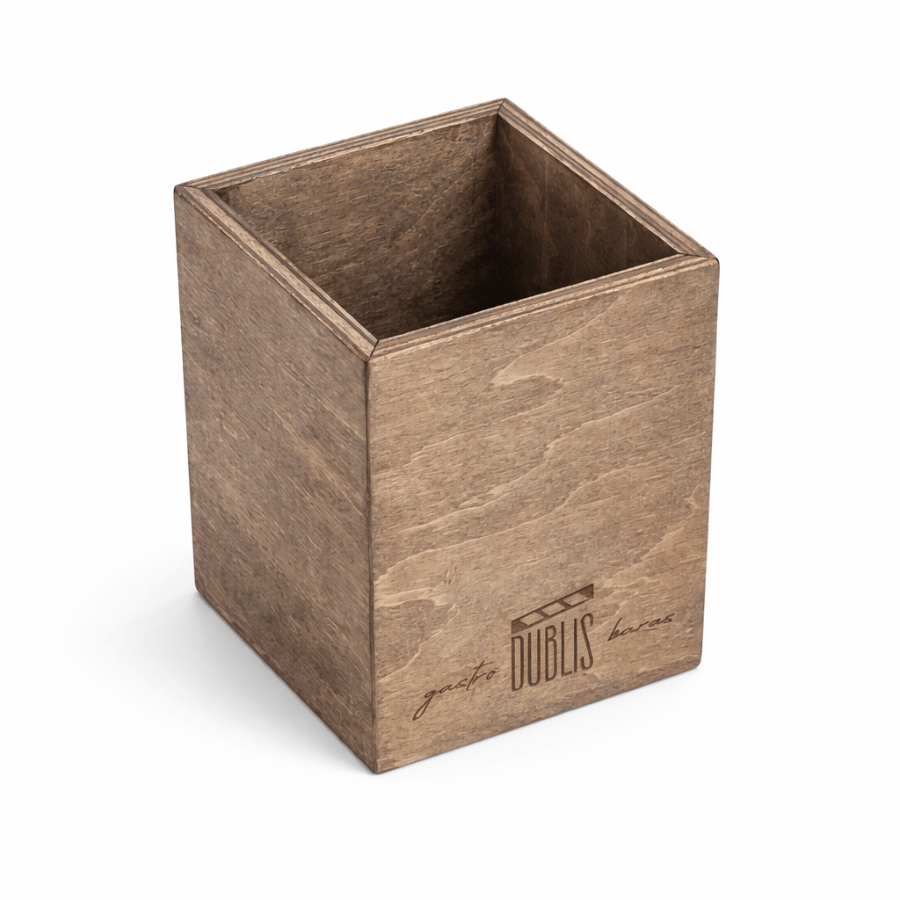 Medinė dėžutė restoranų stalo įrankiams