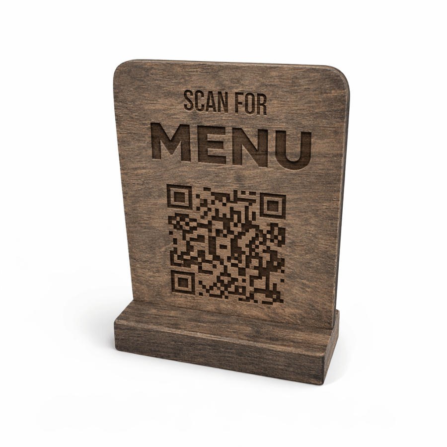 Medinis stovelis su QR kodu