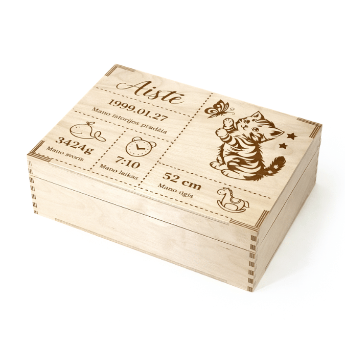 krikštynų dėžė su metrikom katės dizainas krikštynų dėžė su metrikom katės dizainas