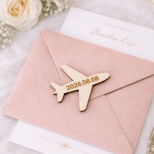 Medinis lektuvelis su vestuviu data