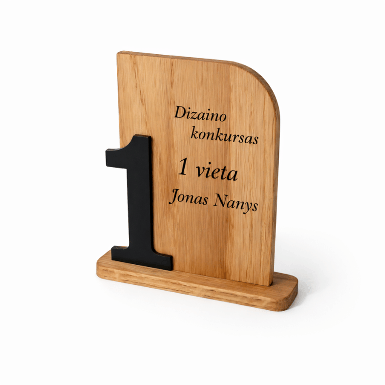 mediniu apdovanojimu gamyba